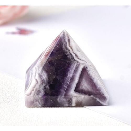Natural Dream Amethyst Pyramid Quartz Healing Stone Reiki Crystal Tower Point Home Decor Crafts Stone Meditation Ornaments