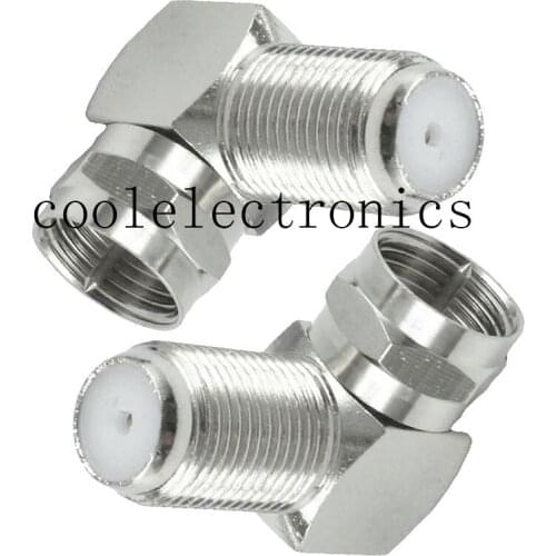 10pcs Copper F Male to F female Jack Right Angle 90 Degree RF Coaxia Cable Adapter Connector