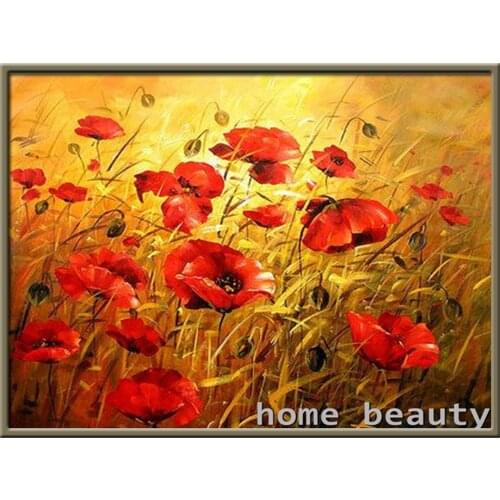 Landscape Flower DIY 11CT Cross Stitch Embroidery Kits Needlework Craft Set Printed Canvas Cotton Thread Home Design