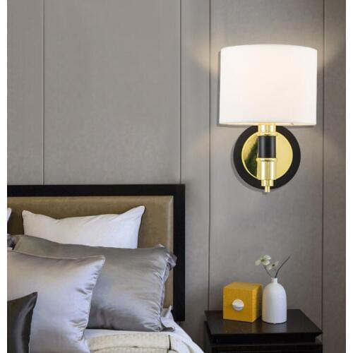 Postmodern minimalist warm room bedside wall lamp creative personality fabric corridor aisle porch wall glass wall lamp
