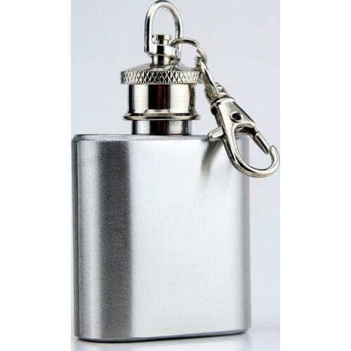 Strong Durable Portable 1oz Mini Stainless Steel Hip Flask Alcohol Wine Flagon With Keychain flask LX6689