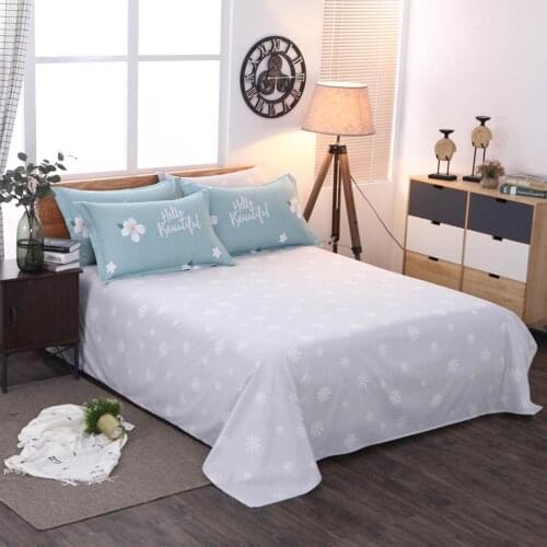 Cartoon Giraffe Beige Flat Sheet(Without Elastic Band) Bed Mattress Protective Cover Soft Cotton Bedlinens Bed Sheet