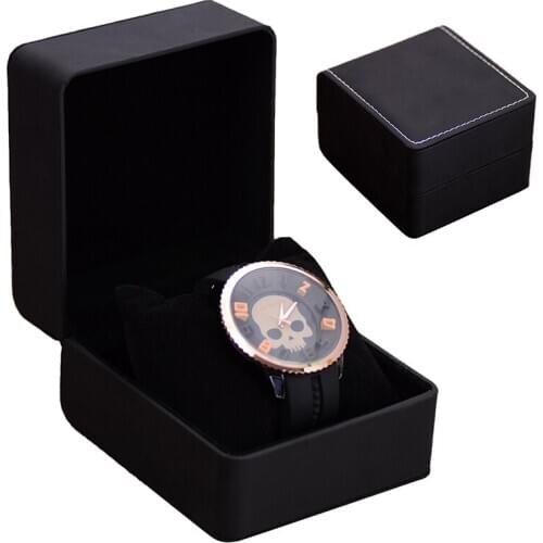 Luxury Black Leather Leather Watches Case Single Slot Hard Gift Box For Bracelet Bangle Jewelry Watches Case 14cm * 9.5cm * 7cm