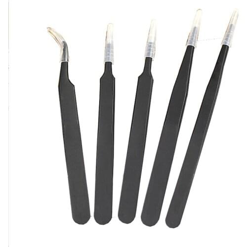 Handmade DIY Straight Pointed Elbow Stainless Steel Flat Mouth Plucking Eyelashes Nail Art Holding Tweezers Small Clip