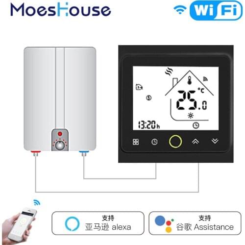 Smart boiler/water heater thermostat app programmable flat panel temperature control switch black/white