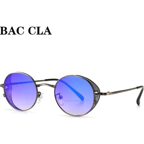 2020 Retro Steampunk Sunglasses Round Designer Steam Punk Metal Shields Sunglasses Men Women UV400 Gafas De Sol