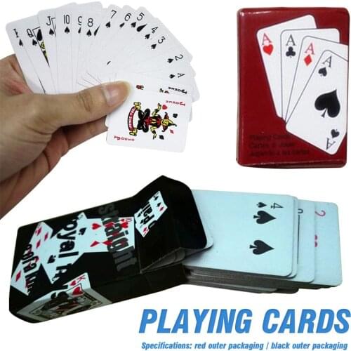 1Set Mini Poker Playing Cards 5.3x3.8cm Funny Dollhouse Models Cute Miniature Doll Toys Decorative Playing Cards