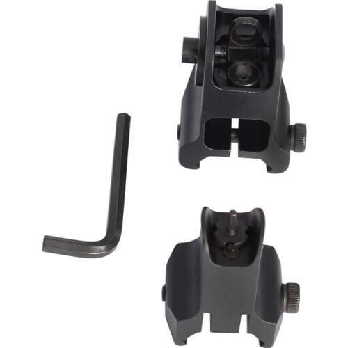 1 Pair Black Aluminum Tactical Rail Mount Fixed Front Iron Sight fit 20mm Picatinny Weaver Rail Sight Airsoft for Hunting
