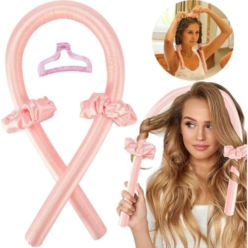 1pcs Heatless Curling Rod Headband Curls Silk Ribbon Lazy Curler Hair Rollers Sleeping Soft Wave Formers No Heat Curls Ribbon