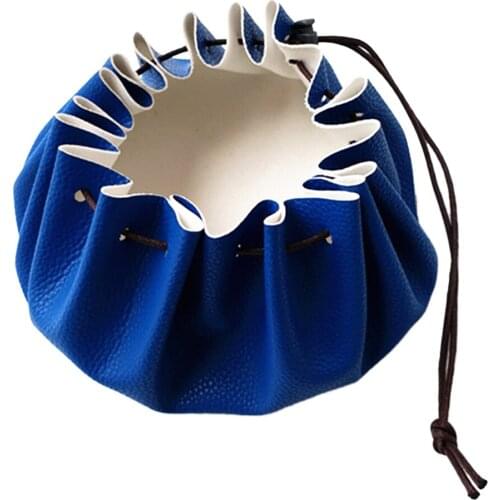 15'' Large Leather Draw String Bushcraft Tinder Storage Pouch Camping Hiking Survival Gear Organizer Holder Bag