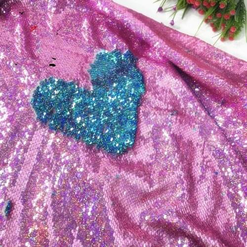 GLace 1Y/Lot pink double side glitter sequins fabric sewing mesh for dress performance costume accessories TX1567