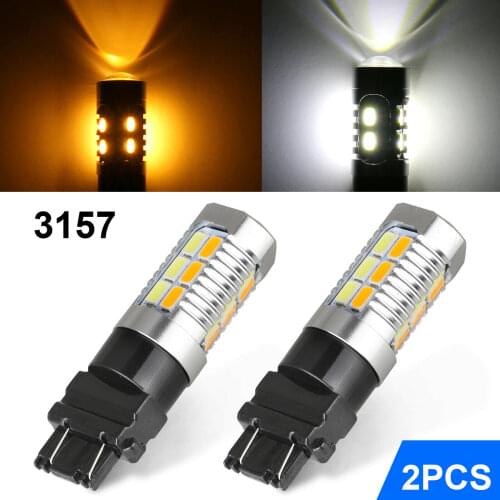 2X 3157 3757 Switchback 22LED High Power Turn Signal Lamp Light Bulb Amber/White