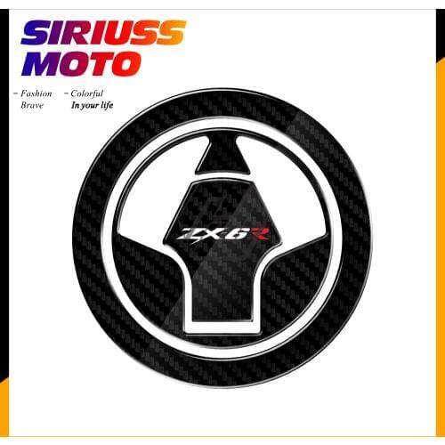 3D Carbon-look Motorcycle Fuel Gas Cap Protector Decals Case for Kawasaki Ninja ZX-6R ZX600 ZX636 2007-2017