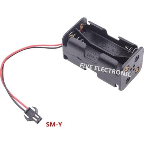 4x1.5V AA/AAA 6V back to back double cell/battery case holder in series with SM-2 JST Plug 150mm Leadwire