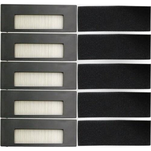 5* Hepa Filter +5* Sponge Filter Set for Ecovacs Deebot DE55 Robotic Vacuum Cleaner Parts Accessories Replacement Filter