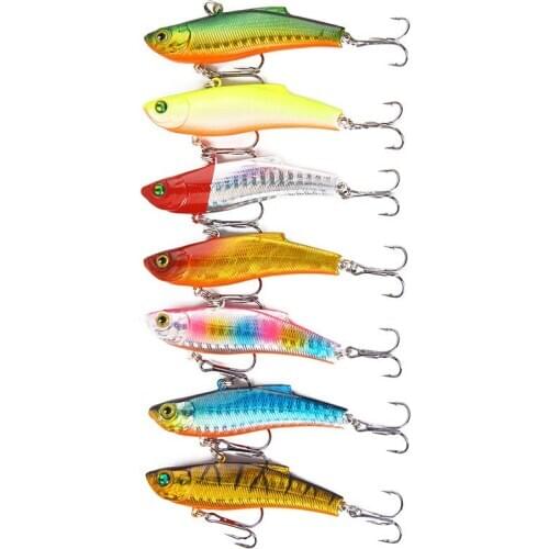 7PCS Trolling Lure Fishing Wobbler VIB Hard Baits Swim Fish Lures7cm18g Artificial Minnow Jig Crankbait Jerk Bait Fishing Tackle