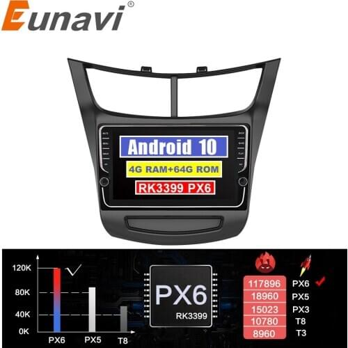 Eunavi 2 din Android 10 car radio stereo for Chevrolet Sail 2015 2016 2017 headunit GPS Navigation multimedia no cd dvd 2din