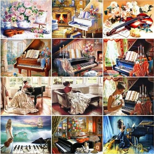 CraftArtGo Painting By Numbers People and scenery On Canvas HandPainted Gift Picture By Number Waterfall Kits Home Decoration