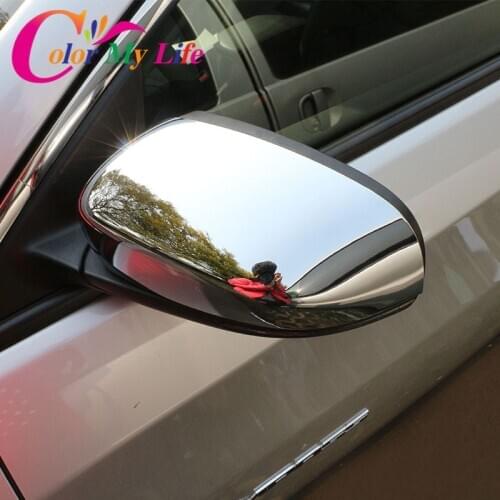 Color My Life Car ABS Chrome Rearview Mirror Protection Cover Rear View Mirror Cover Trim for Jeep Compass 2017-2020 Accessories