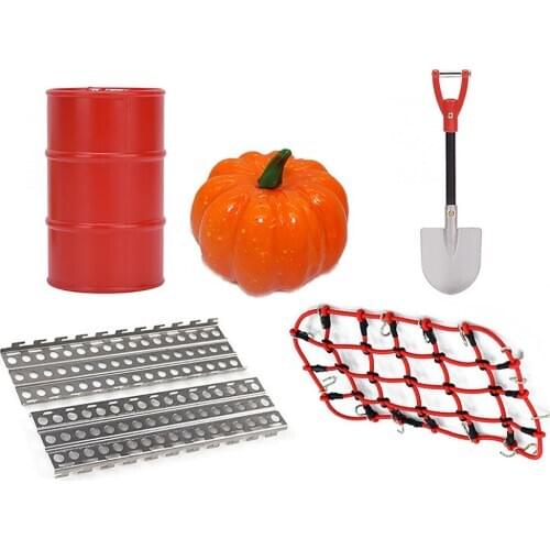 5pcs Luggage Mesh Shelf Shovel Decoration for 1/10 SCX10 90046 Traxxas TRX6 G63 RC Car Accessories