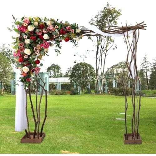 Artificial Silk Rose Row DIY Wedding Road Guide Arch Decoration Artificial Flower home decor Studio Props green leaf Flower