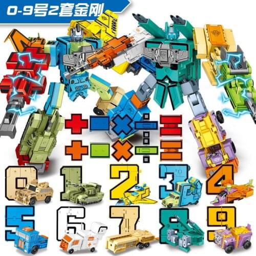 Transformation Number Robot Building Blocks Deformation Combination Pocket Morphers Educational Action Figure Toy for Children