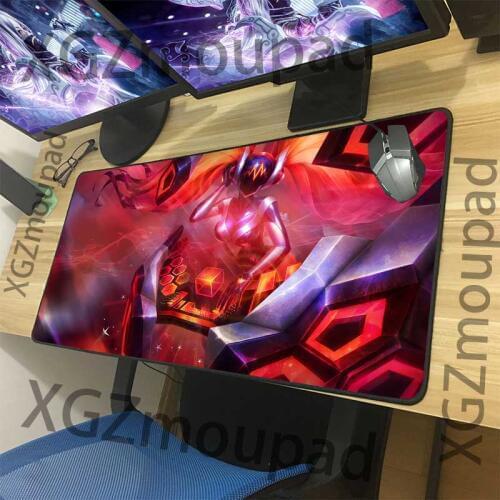 XGZ Anime Rock Music Girl Large Gaming Mouse Pad Black Lock Edge Computer Table Mat Non-slip Custom Fashion Couple Coasters