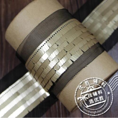 3Meters Golden Silver Sequined Fringe Lace Trim Ribbon DIY Sewing Latin Dance Dress Braid Accessories Beaded Paillette Tassel