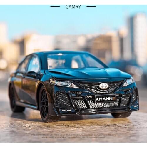 Hot 1:24 scale wheels diecast car toyota camry KHANNII metal model with light and sound pull back toys collection for boys gifts