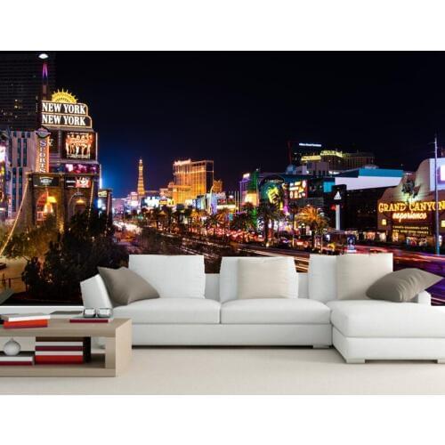 Houses Roads Las Vegas Night city wallpaper papel de parede,restaurant bar living room sofa TV wall bedroom 3d murals