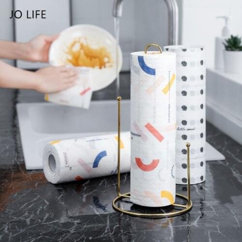 JO LIFE Cartoon Printing Non-Woven Fabric Washing Cleaning Cloth Disposable Dish Paper Roll