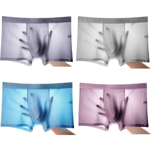 4pcs/Lot High Quality Men Boxer Pantie Underpant Large Size Shorts Breathable Underwear Ventilate Shorts Four Shorts Cosy