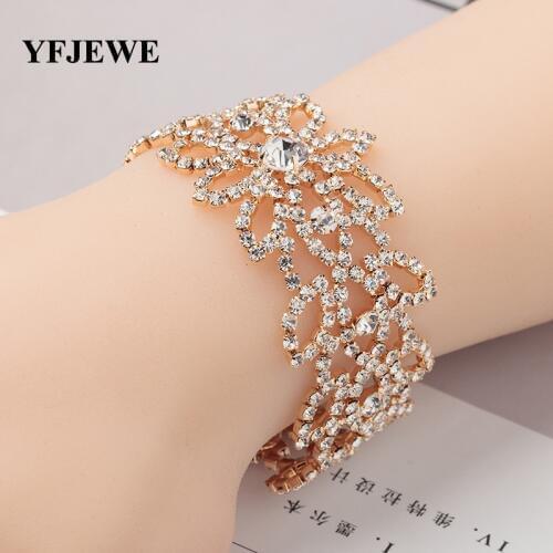 YFJEWE New Luxury Austrian Crystal Bridal Wedding Jewelry Bracelets & Bangles Fashion Charm Bijoux Bracelets for Women B146