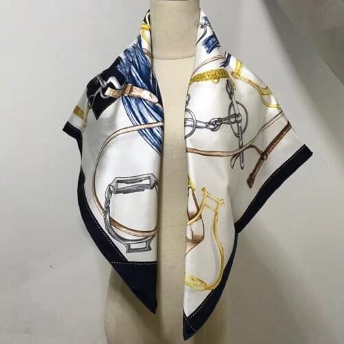18mm 100% Silk Neckerchief Head Scarf Women Square Wraps Shawl 35"