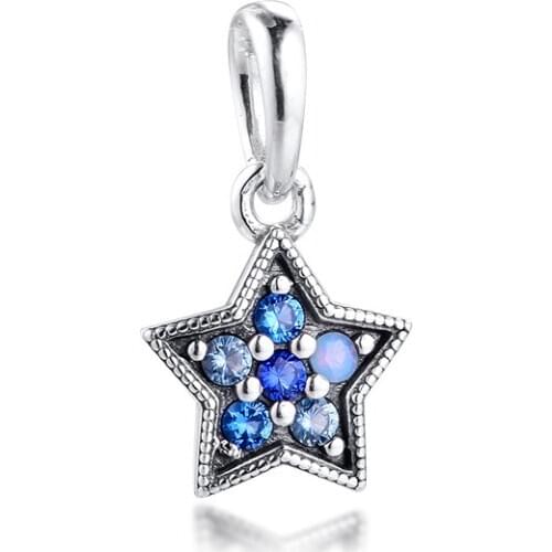 Charms 925 Silver Original Fit Pandora Bracelets Sterling Silver Bright Star Necklace Pendant Charm Beads for Women diy Jewelry