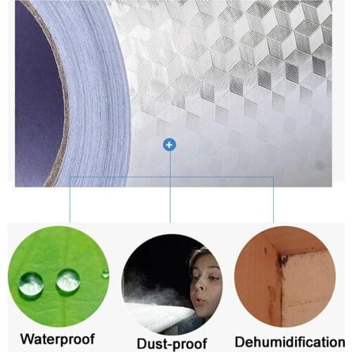 Self Adhesive Waterproof Oil-proof Aluminum Foil Wallpaper Kitchen Stove Wall Sticker STTA889