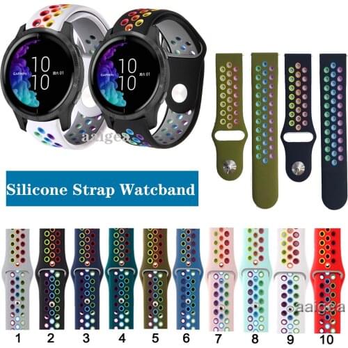 Silicone Sport Strap Band for Garmin Venu Sq for Vivoactive 3 Music/Vivomove HR Replacement band strap 20mm 22mm