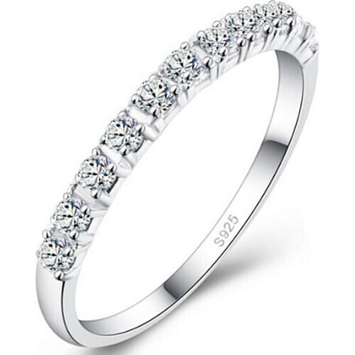 Micro Pave Cubic Zirconia Wedding/Engagement Rings Silver Color Fashion Brand Crystal Ring Jewelry For Women