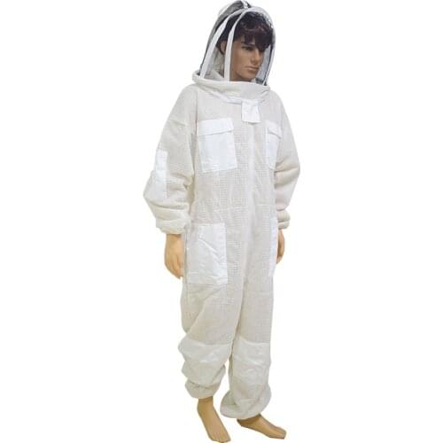 3 Layers Ventilate Fabric Beekeepers Full Body Beekeeping Clothing Professional Bee Protection Beekeeping Suit Safty Veil Hat