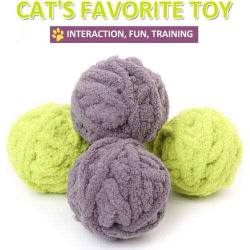 Baby Pet Cat Dog Toy Teaser Play Wool Yarns Rolling Ball For Solving Boredom Interactive Toys High-quality Pet Cat Rolling Ball