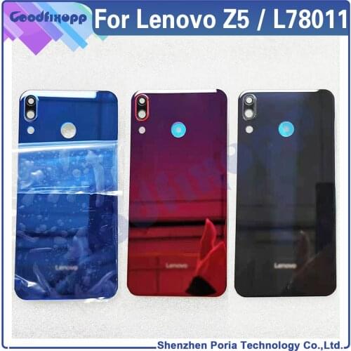 For Lenovo Z5 L78011 Battery Back Cover Rear Case Cover Rear Lid With Glass Lens Parts Replacement