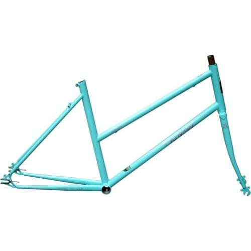 Lady Bicycle Frame Tsunami 24 Inch Bright Mint Green Small Retro Chrome Molybdenum Steel Bike Frameset Front 100mm Rear 120mm