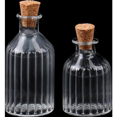 1:12 Dollhouse Miniature Glass Bottle Cork Cover Tiny Jar Vials Model Doll Toy