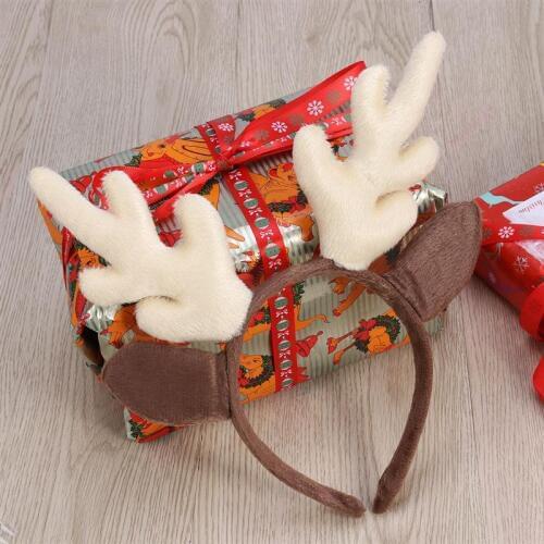 1PC Antler Hair Hoop Reindeer Cute Adjustable Elk Photo Supplies Hair Bands Head wear Accessory for Christmas Costume Party