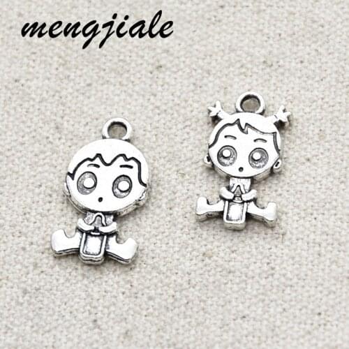 10pcs Hot Sell Vintage Metal Baby Boy Girl Charms Pendant For DIY Making Alloy Handmade Finding Jewelry