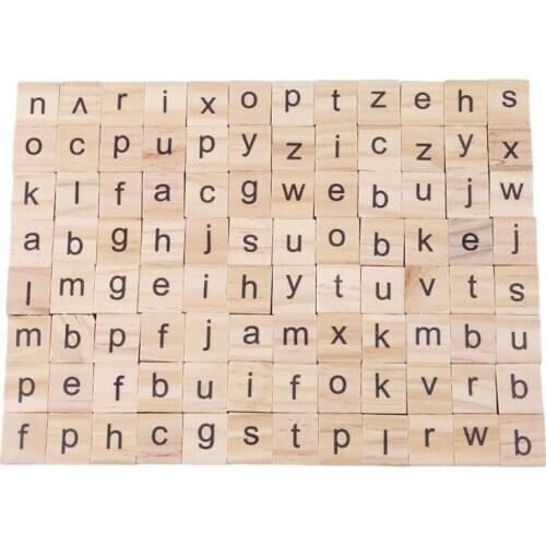 100 PCS Children Wooden English Alphabet Puzzle Toy DIY Numbers Letters Puzzle Develop Baby Intelligent Early Education Toy