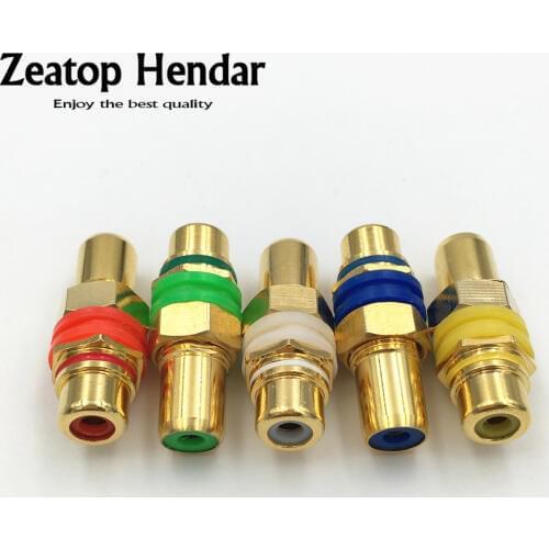 100Pcs Dual RCA Coupler Connector RCA Female to Female Socket with Screw Washer Audio Speaker Connector Gold Plated