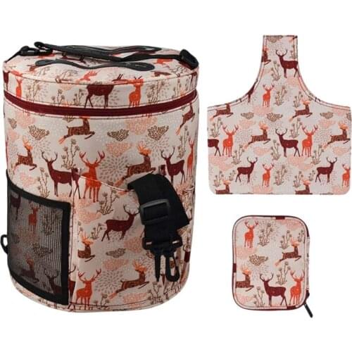3 Pcs Empty Yarn Bags Knitting Bags Set Large Capacity Yarn Round Storage Bag Organizer Travel Yarn Knitting Working