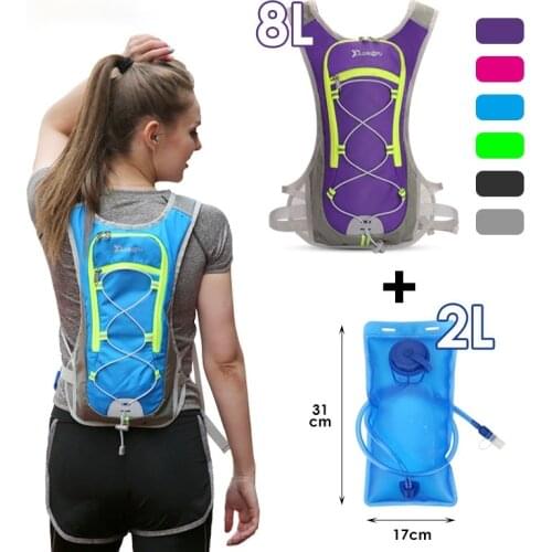 8L Nylon Vest Running Backpack Sports Hydration Cycling Marathon Trail Running Men Women Bag Waterproof Run Fitness Accessories
