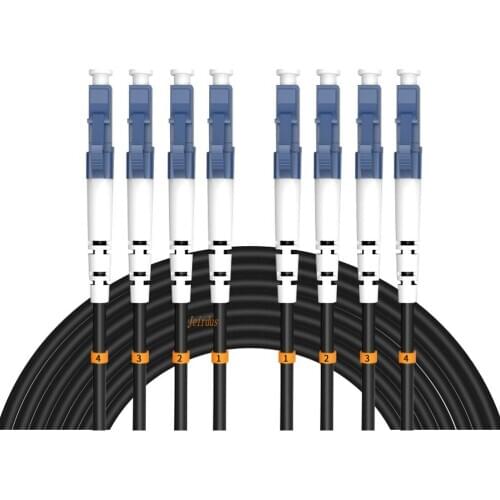 196ft Outdoor Armored 60 Meters LC-LC 4 Core 9/125 OS1 Single-mode Fiber Optic Cable Patch Cord Jumper LC to LC LC/PC-LC/PC